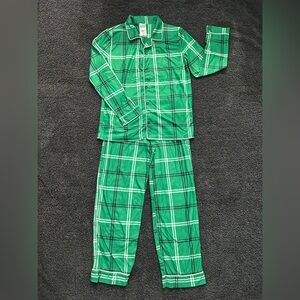 Wondershop Green Plaid Kids Pajama Set Size XL